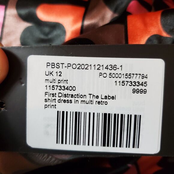 First Distraction The Label Shirt Dress In Multi Retro Print Size 8 NWT - Picture 9 of 11